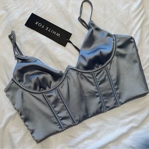 White fox corset top